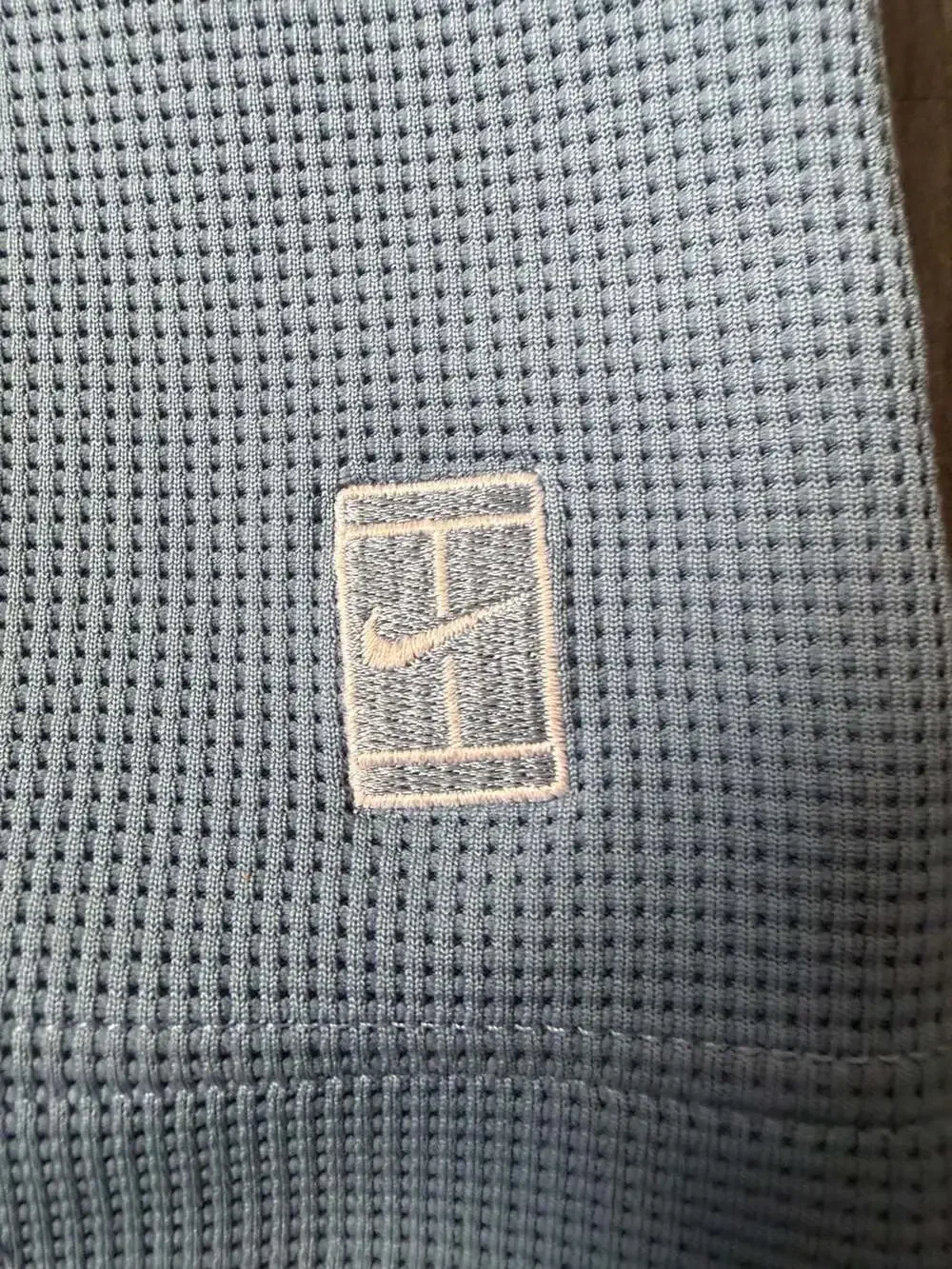 Nike Tennis Court Dri-Fit Waffle Knit Polo Shirt Men's Size Large Light Blue